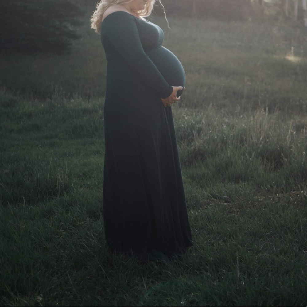 Pinkblush dark green maternity dress